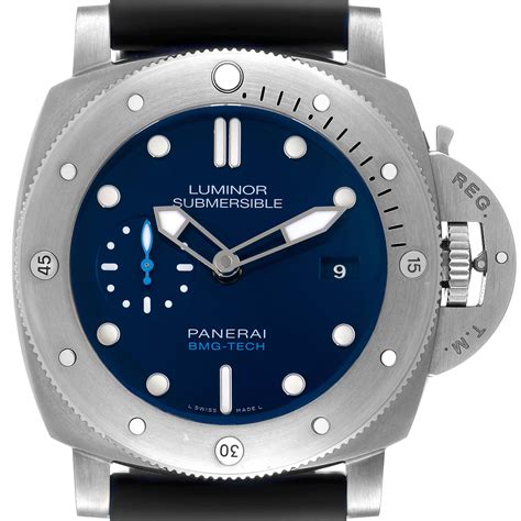 Panerai Submersible Bmg Tech Blue Dial Steel Mens Watch Pam00692 Box