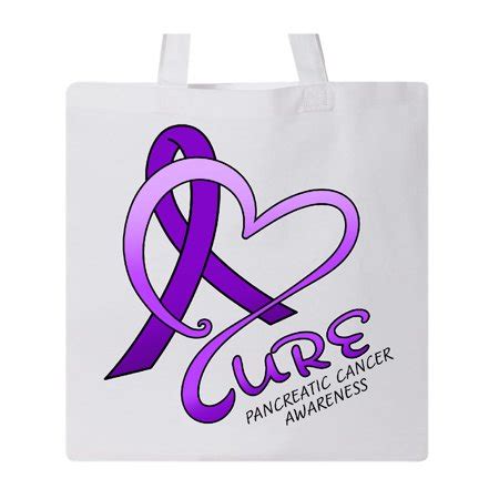 Light pink and baby blue. Cure- Pancreatic Cancer Awareness purple ribbon Tote Bag ...