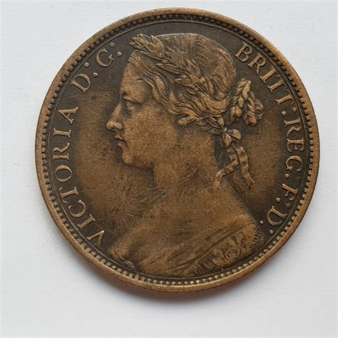 1876 Queen Victoria Penny M J Hughes Coins