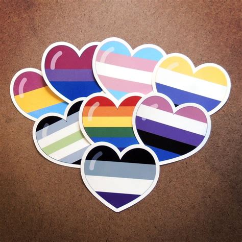 LGBTQ and Non-binary Flag Hearts Weatherproof Vinyl Decal - Etsy
