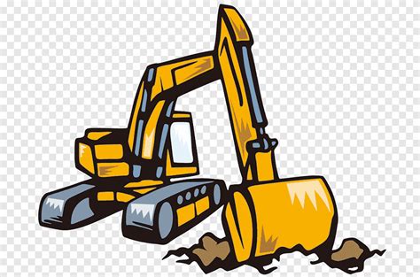 Cartoon Excavator Material Excavator Car Png Pngegg