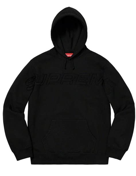 Supreme Supreme Set In Logo Hooded Sweatshirt L Black Hoodie Ss19 Grailed