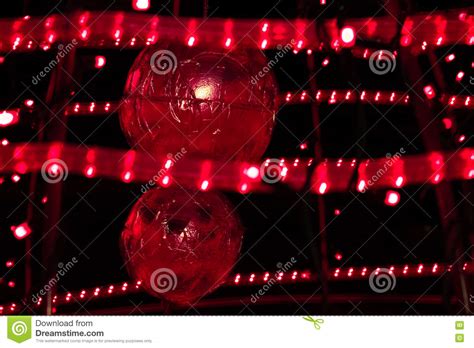 Christmas Balls In A Scarlet Light Stock Photo Image Of Lilac
