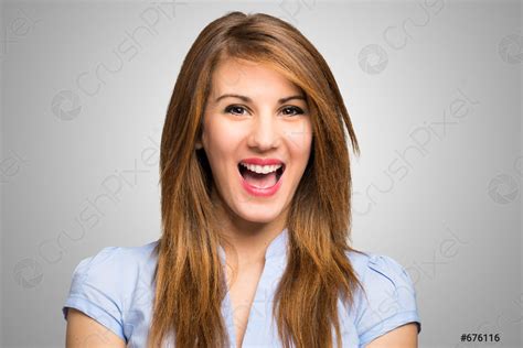 Portrait Of An Happy Woman Laughing Stock Photo 676116 Crushpixel