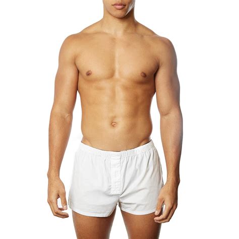 Plain White Boxer Shorts Underwear And Beachwear Yuasa Yuasa Menswear