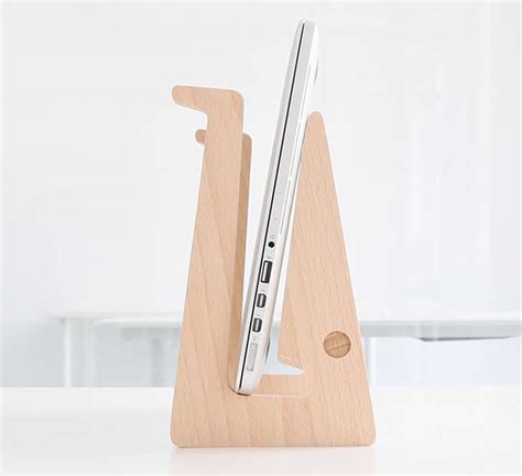 Folding Wooden Desktop Stand For Tablet Laptop Macbook Air Or Pro