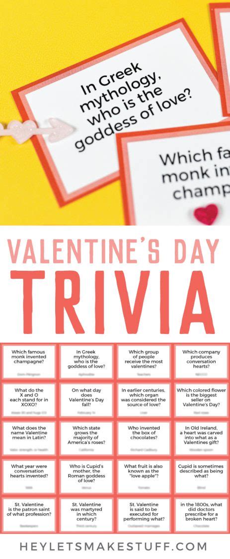 Free Printable Valentines Day Trivia Questions And Answers