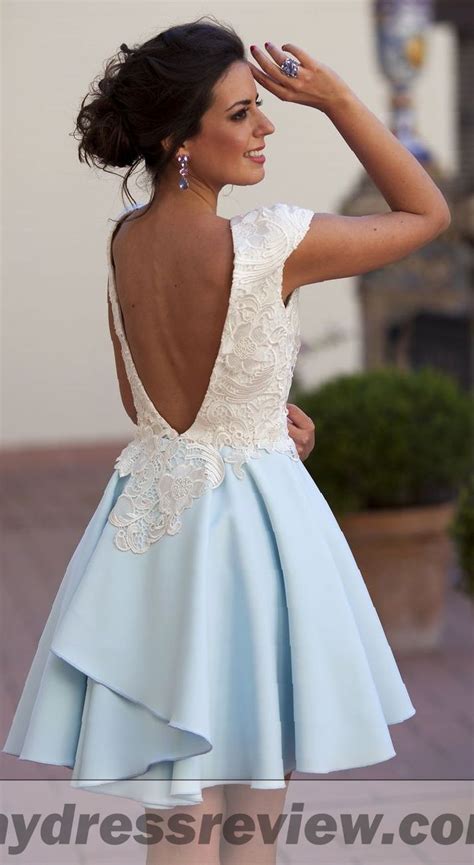 White Lace And Blue Dress Popular Choice 2017 Mydressreview