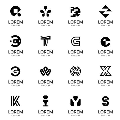 Premium Vector Black And White Simple Logo Sample Collection