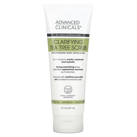 Advanced Clinicals Clarifying Tea Tree Scrub 8 Fl Oz 237 Ml