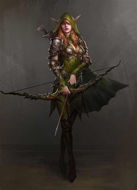 artstation archer imthonof u elf art fantasy girl dungeons and dragons characters