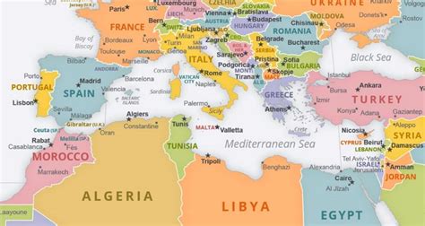Mediterranean Sea Political Map