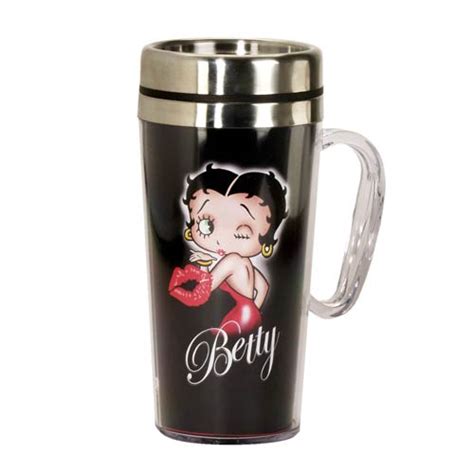 Betty Boop Black 14 Oz Stainless Steel Travel Mug