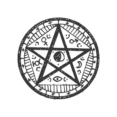 Premium Vector Sun Masonry Symbol Magic Star Mystic Circle Coin