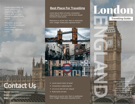 England Travelling Guide Brochure Brochure Template