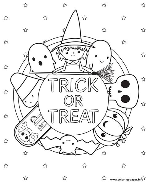 For boys and girls kids and adults teenagers and toddlers preschoolers and older kids at school. Trick Or Treat Halloween Kids Coloring Pages Printable