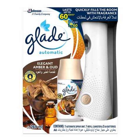 Buy Glade Automatic Spray Holder And Elegant Amber And Oud Refill Starter Kit Ml Refill