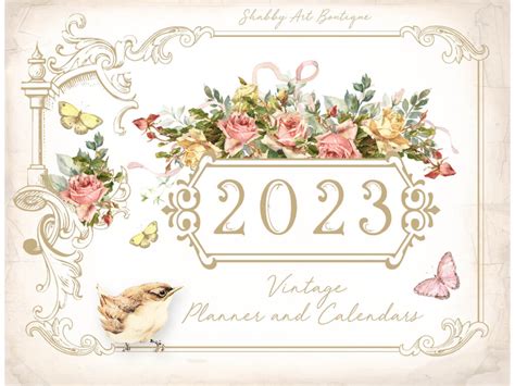New On Etsy 2023 Vintage Planners And Calendars Shabby Art Boutique