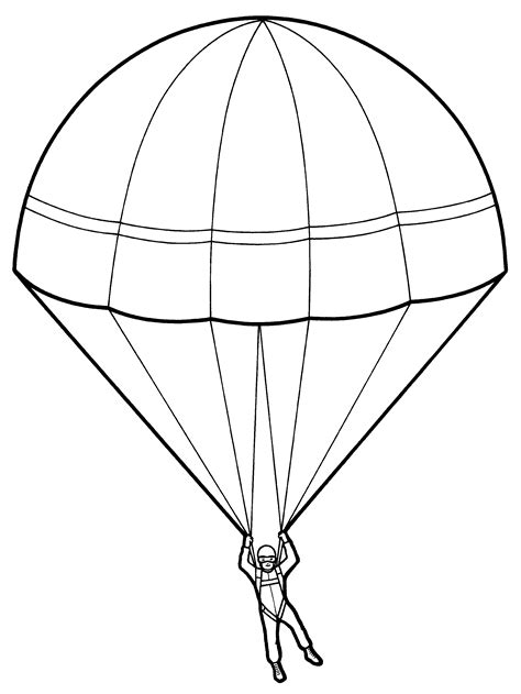 Parachute Coloring Page Template Sketch Coloring Page