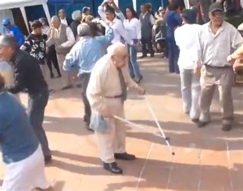 Elderly Gentleman Throws Down His Crutches And Leaves It All On The Dance