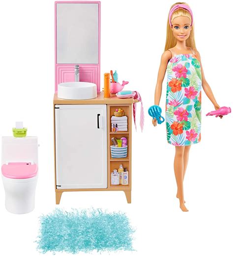 Barbie Doll And Bathroom Furniture Playset Inch Blonde Vanity And Accessories Gift For