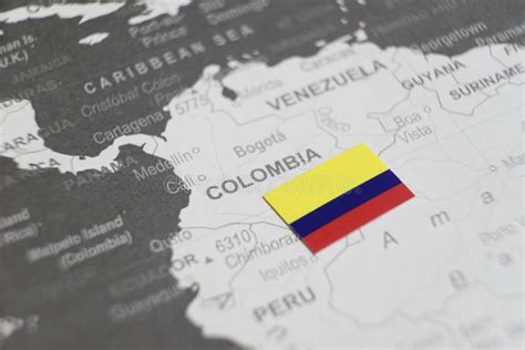 La Bandera De Colombia Colocó En El Mapa De Colombia Del Mapa Del Mundo