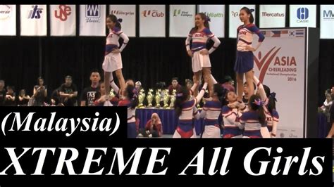 xtreme all girls malaysia 2016 asia cheerleading invitational championships youtube