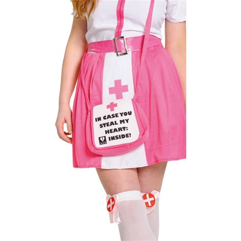Sexy Nurse Costume Pink 4 Pieces For Women Size S M