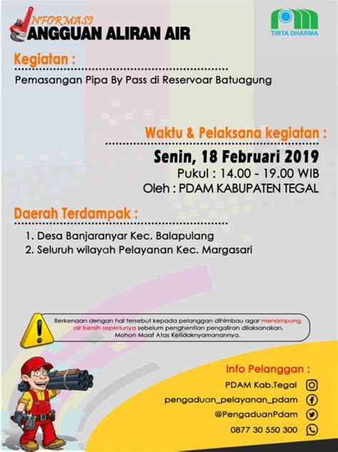 Air selangor sdn bhd (air selangor), tidak dapat menjangkakan bila bekalan air di kawasan yang terjejas akan pulih. INFORMASI GANGGUAN AIR - PERUMDA AIR MINUM TIRTA AYU ...