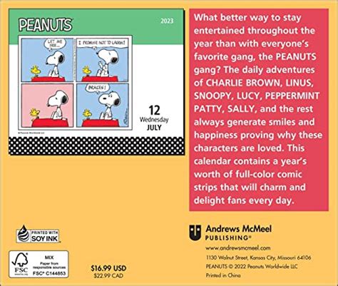 Peanuts 2023 Original Andrews Mcmeel Tagesabreißkalender Kalendar