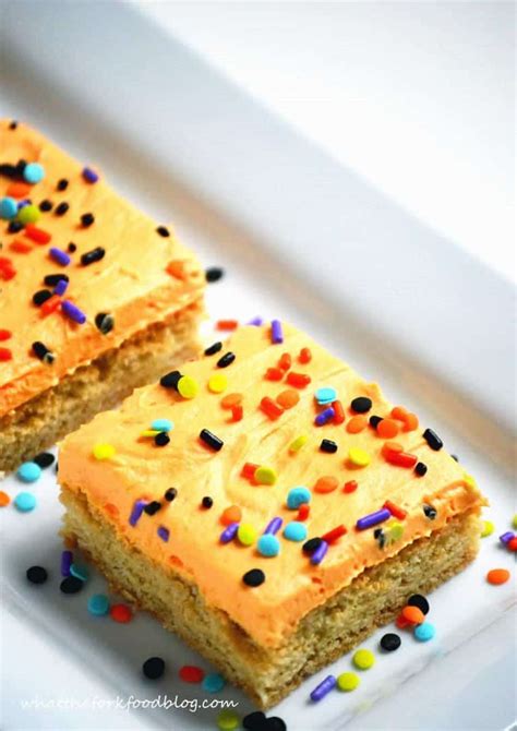 gluten free frosted sugar cookie bars with halloween sprinkles what the fork