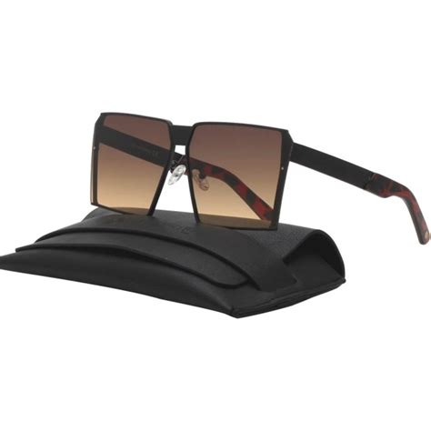 Oversized Square Sunglasses Shades 87176a Matte Black Framesmoke To