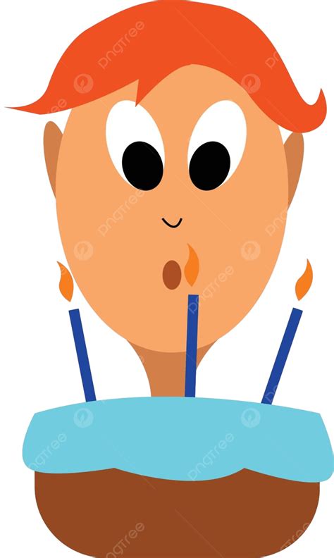 Vector Or Colored Illustration Of A Boy Celebrating His Birthday With