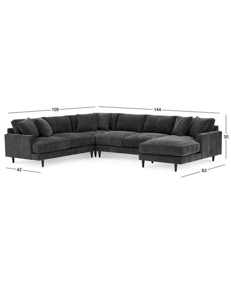 Furniture Mariyah Fabric 4 Pc Sectional With Chaise Created For Macy