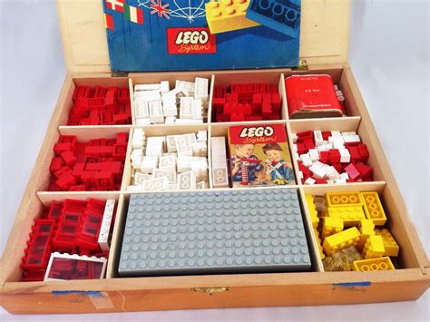Lego System Wooden Box Set Vintage Ebay
