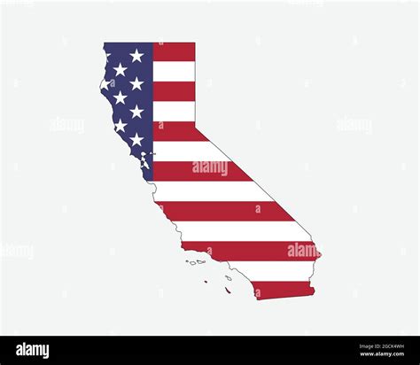 California Map On American Flag Ca Usa State Map On Us Flag Eps