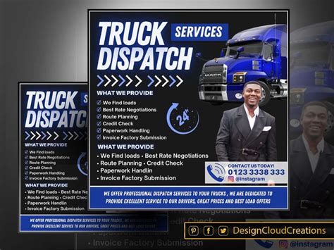 Freight Dispatcher Flyer Canva Truck Flyer Template Editable Etsy In