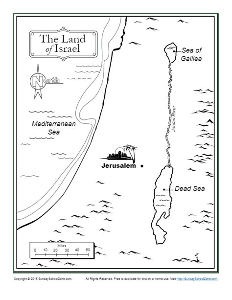 The Land Of Israel Bible Coloring Map Childrens Bible Activities
