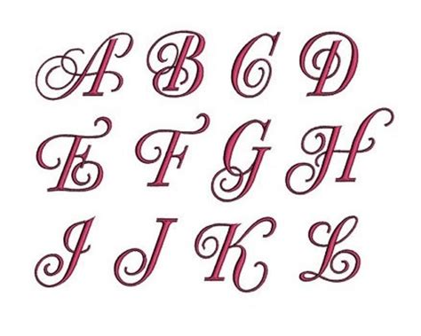 Fancy Curly Monogram Script Font 123 Inches Upper Case In Etsy
