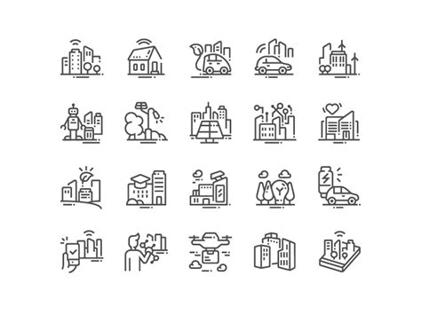 Smart City Technology Icons By Koloicons On Dribbble