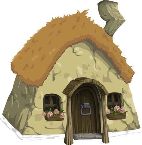 Download Cottage From Glitch Thatched Roof Cottage Clipart Clipartkey