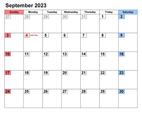 September 2023 Calendar Printable Holidays And Observances