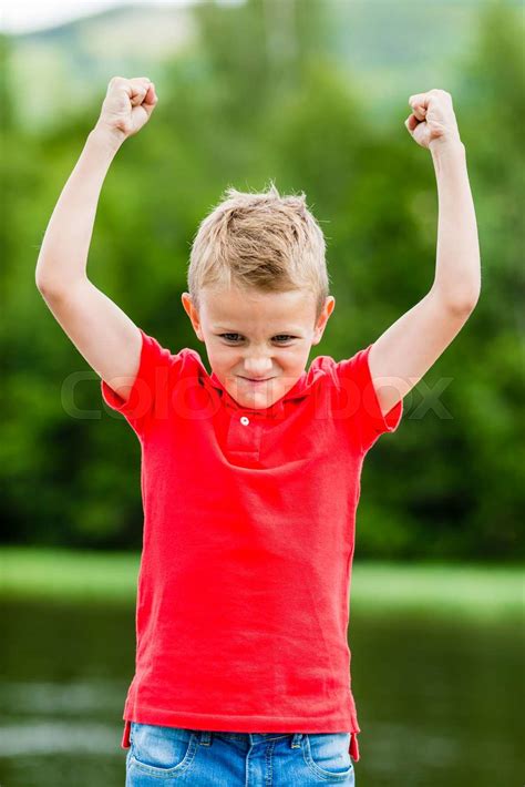 Excited Boy Stock Image Colourbox