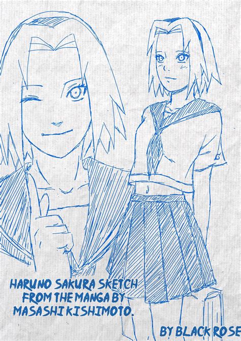 Sakura Sketch From The Manga By Masashi Kishimoto By Byblackrose On