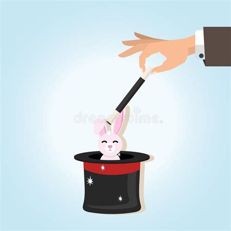 Circus Magician Girl Holding Top Hat With Rabbit Stock Vector
