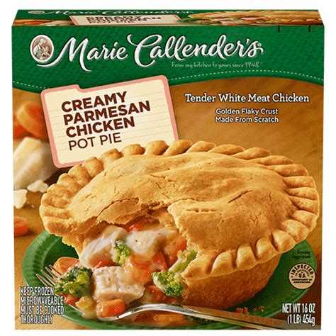 You can eat one for dinner now and freeze the other for dinner another day. Creamy Parmesan Chicken Pot Pie | Marie Callender's