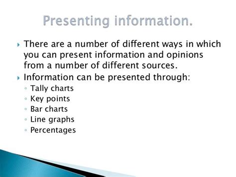 What Is Presenting Information