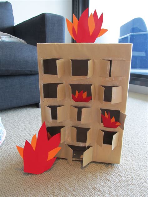Boy Mama Cardboard Box Use 2490 A Burning Building