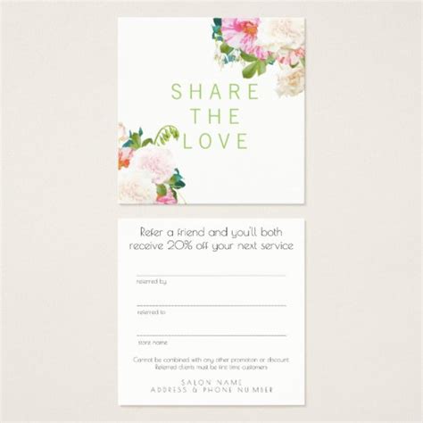 Refer A Friend Referral Salon Client Card Set