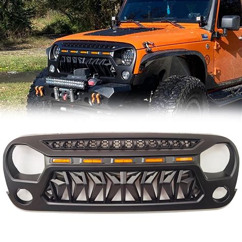 Sxma J394 Front Grille Black Abs Grills 4x4 Offroad Grill With Light